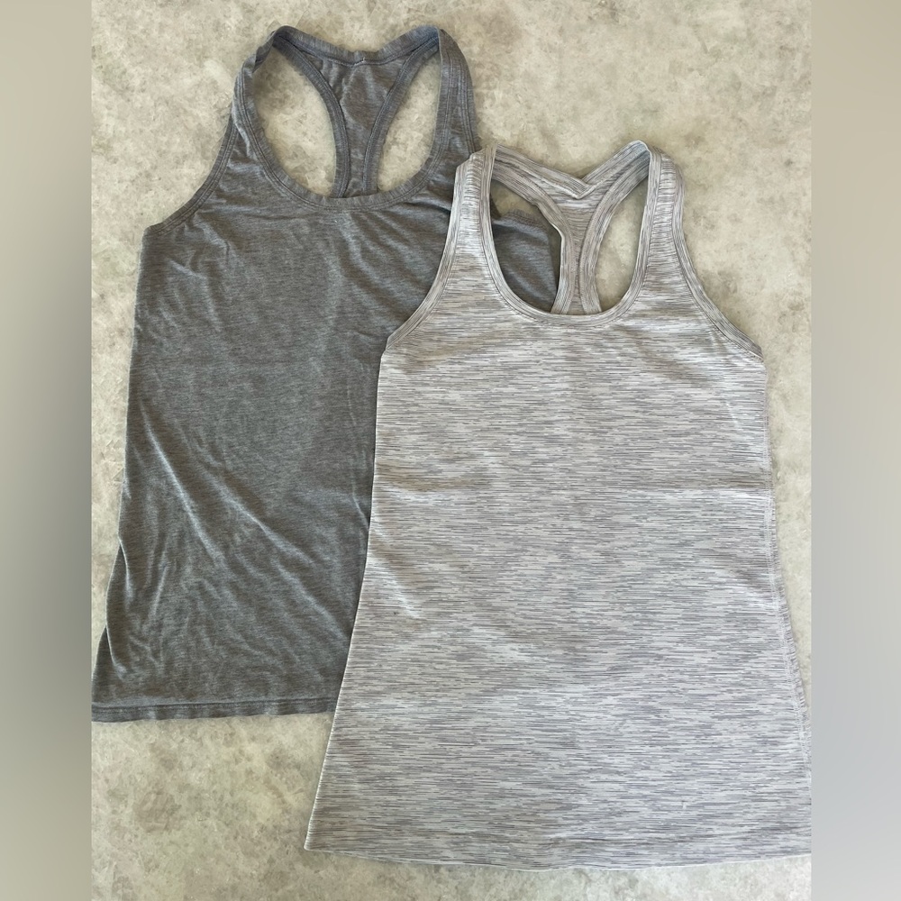Lululemon Active Tanks (2) | Color: Light grey & dark grey | Size 8